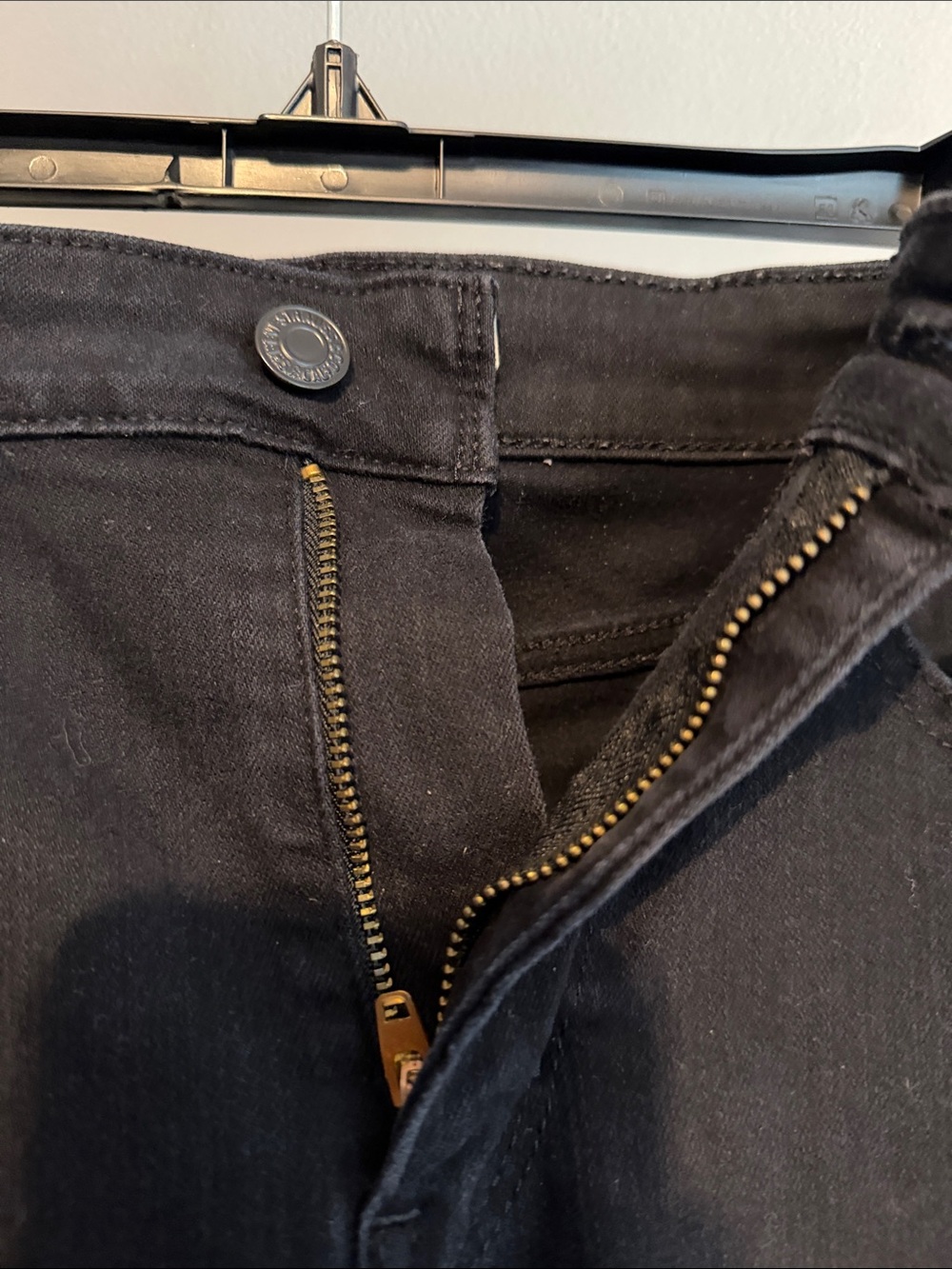 Black Distressed High Rise Skinny Jeans with Knee Rips - Picture 4 of 8